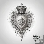 Tattoo sketch a noble crest with a subtle cro… – tattoo sketch (№1753893134_0, 30.07.2025 16:32) — tattoovalue.net