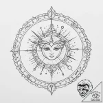 Tattoo design the zodiac symbol surrounded by… – tattoo sketch (№1753895135_0, 30.07.2025 17:05) — tattoovalue.net
