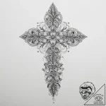 Tattoo design a flower where the stem is a pi… – tattoo sketch (№1753897361_0, 30.07.2025 17:42) — tattoovalue.net