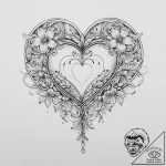 Tattoo sketch a subtle negative space heart i… – tattoo sketch (№1753897761_0, 30.07.2025 17:49) — tattoovalue.net