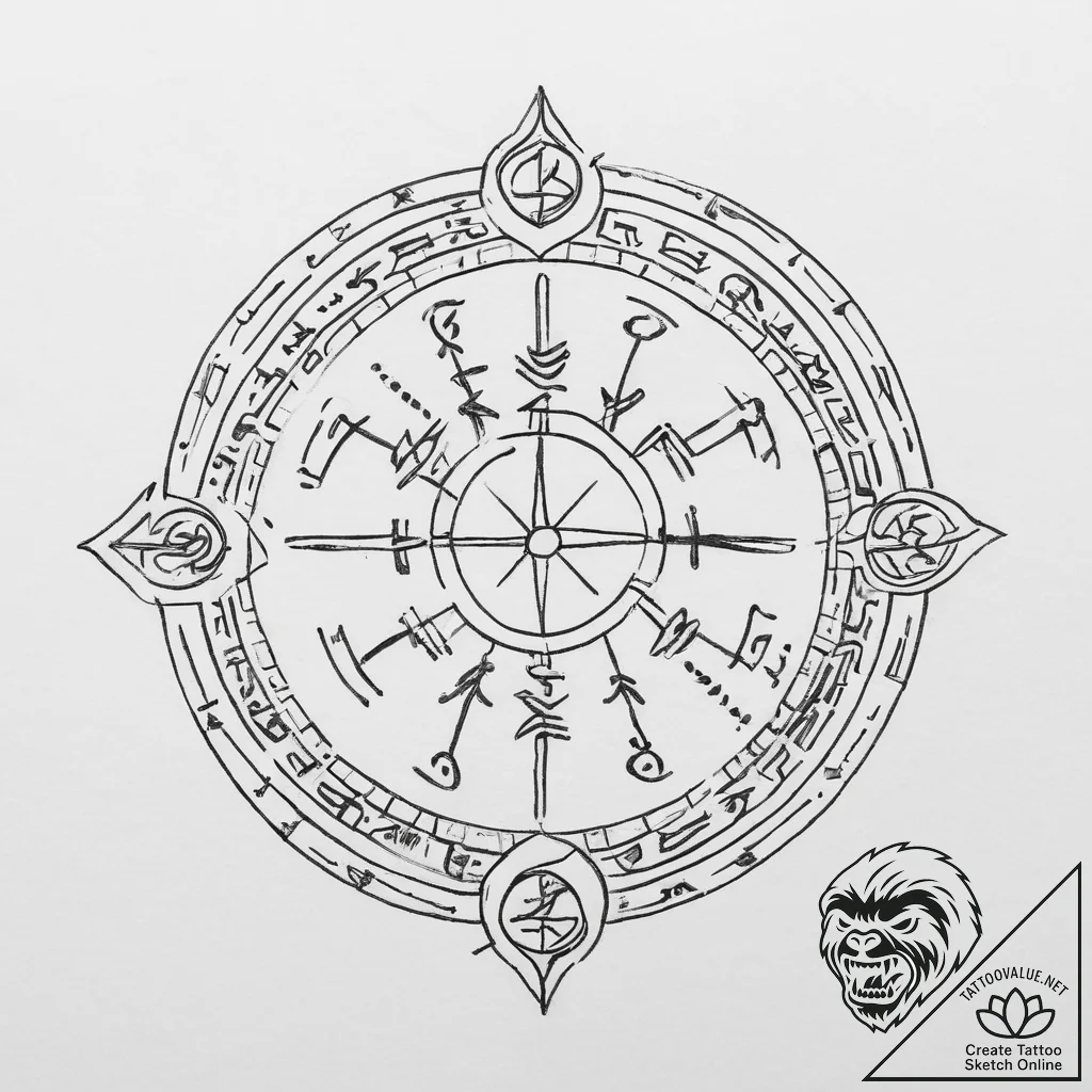 Tattoo sketch a zodiac glyph appearing as a h... - tattoo sketch (№1753899559_0, 30.07.2025 18:19) — tattoovalue.net