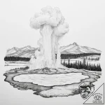 The geysers of yellowstone national park erup… – tattoo sketch (№1753900360_0, 30.07.2025 18:32) — tattoovalue.net