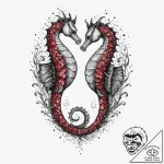 Tattoo sketch a pair of seahorses, their tail… – tattoo sketch (№1753901552_0, 30.07.2025 18:52) — tattoovalue.net