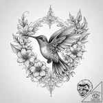 Tattoo design a small, elegant hummingbird ho… – tattoo sketch (№1753901751_0, 30.07.2025 18:55) — tattoovalue.net