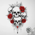 Glitch art effect, tattoo line art, clean lin… – tattoo sketch (№1753903136_0, 30.07.2025 19:18) — tattoovalue.net