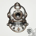 Antique diving helmet, tattoo sketch design,… – tattoo sketch (№1753903331_0, 30.07.2025 19:22) — tattoovalue.net