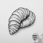 Croissant, ink illustration for tattoo, on a… – tattoo sketch (№1753903528_0, 30.07.2025 19:25) — tattoovalue.net