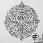 Labyrinth, ink illustration for tattoo, linew… – tattoo sketch (№1753904126_0, 30.07.2025 19:35) — tattoovalue.net