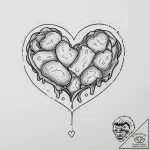 Tattoo sketch two halves of a candy heart wit… – tattoo sketch (№1753904326_0, 30.07.2025 19:38) — tattoovalue.net