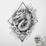 Rhombus, ink illustration for tattoo, on a cl… – tattoo sketch (№1753904525_0, 30.07.2025 19:42) — tattoovalue.net