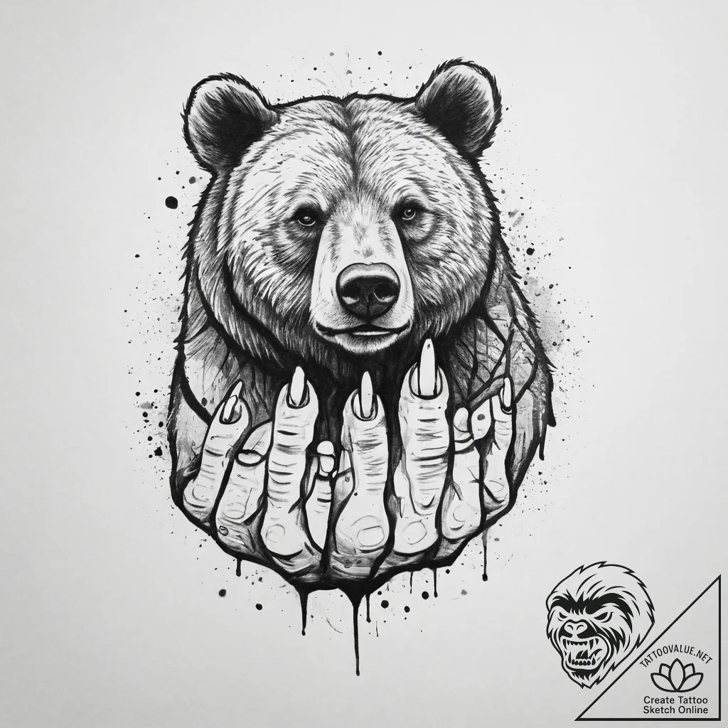 Tattoo sketch a "mama bear" or "papa bear" wi... - tattoo sketch (№1753904923_0, 30.07.2025 19:48) — tattoovalue.net