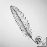 Tattoo sketch a small, elegant feather outlin… – tattoo sketch (№1753905122_0, 30.07.2025 19:52) — tattoovalue.net