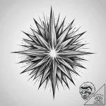 Tattoo sketch a starburst effect emanating fr… – tattoo sketch (№1753905316_0, 30.07.2025 19:55) — tattoovalue.net