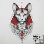 Sphinx, artistic tattoo sketch, on a clean wh… – tattoo sketch (№1753907883_0, 30.07.2025 20:38) — tattoovalue.net