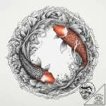 Tattoo design a pair of koi fish swimming in… – tattoo sketch (№1753908280_0, 30.07.2025 20:44) — tattoovalue.net