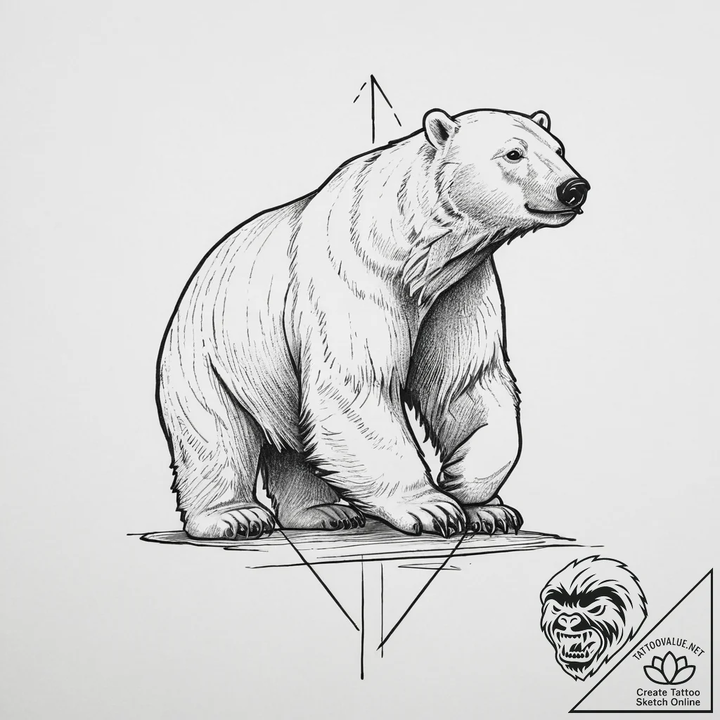 Polar bear, tattoo flash sheet design, bold o... - tattoo sketch (№1753908481_0, 30.07.2025 20:48) — tattoovalue.net