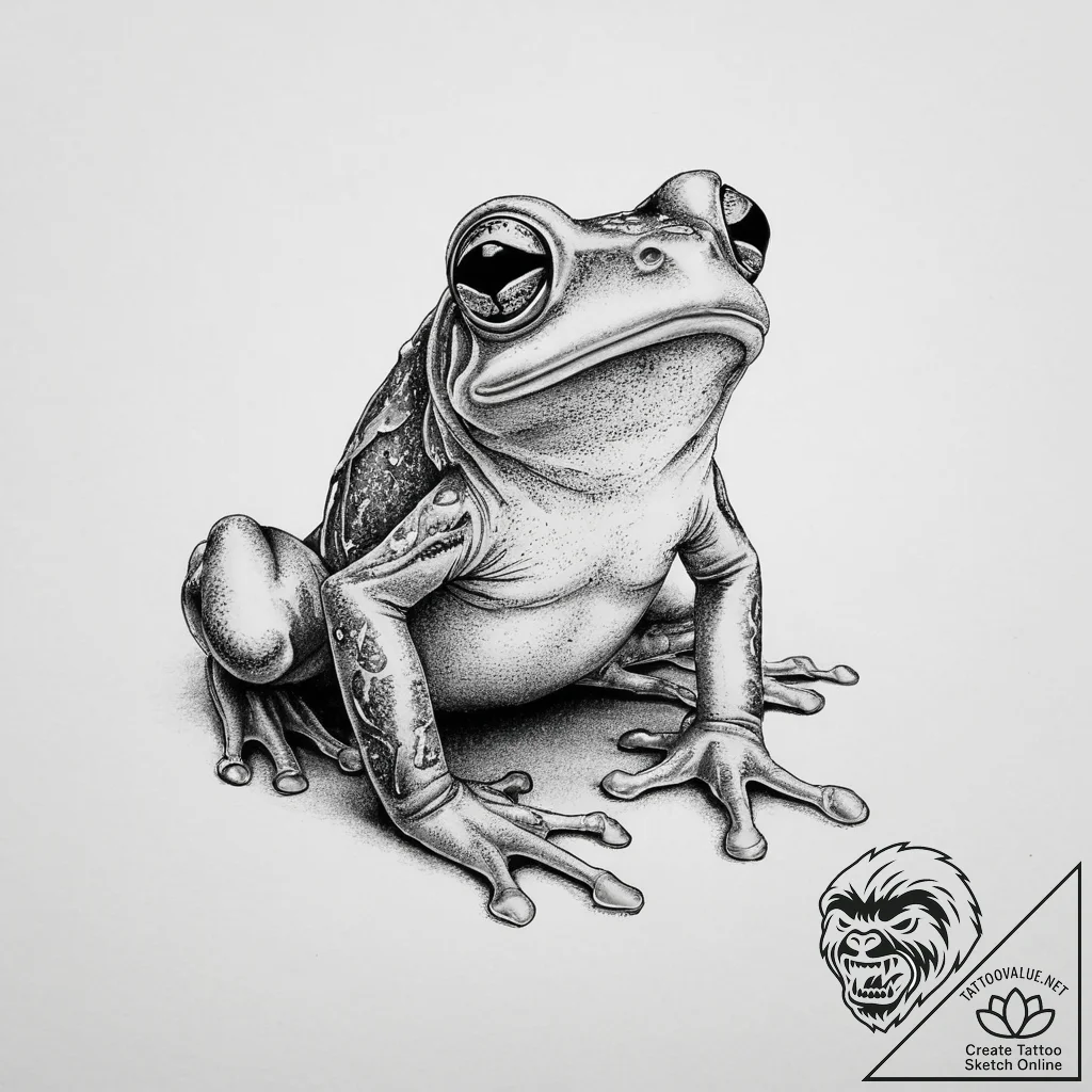 Glass frog, tattoo line art, on a clean white... - tattoo sketch (№1753908877_0, 30.07.2025 20:54) — tattoovalue.net