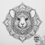 Hamster, ink illustration for tattoo, black a… – tattoo sketch (№1753910061_0, 30.07.2025 21:14) — tattoovalue.net