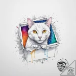 Schrodinger’s cat in a box, tattoo line art,… – tattoo sketch (№1753911254_0, 30.07.2025 21:34) — tattoovalue.net