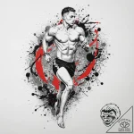 Tattoo sketch a strong, athletic figure in a… – tattoo sketch (№1753914805_0, 30.07.2025 22:33) — tattoovalue.net