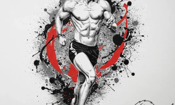Tattoo sketch a strong, athletic figure in a... - tattoo sketch (№1753914805_0, 30.07.2025 22:33) — tattoovalue.net