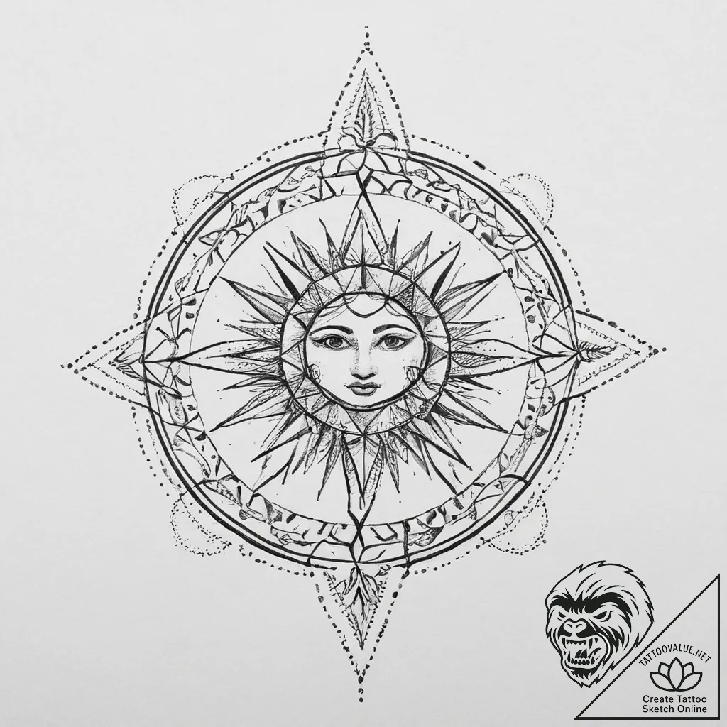 Tattoo design a geometric pattern of the zodi... - tattoo sketch (№1753915005_0, 30.07.2025 22:36) — tattoovalue.net