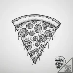 Tattoo sketch a slice of pizza on one, a piec… – tattoo sketch (№1753915601_0, 30.07.2025 22:46) — tattoovalue.net