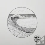 Tattoo sketch a minimalist wave cresting towa… – tattoo sketch (№1753915803_0, 30.07.2025 22:50) — tattoovalue.net