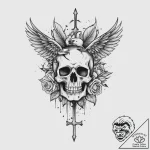 Tattoo sketch a stylized “escape key” with a… – tattoo sketch (№1753916401_0, 30.07.2025 23:00) — tattoovalue.net