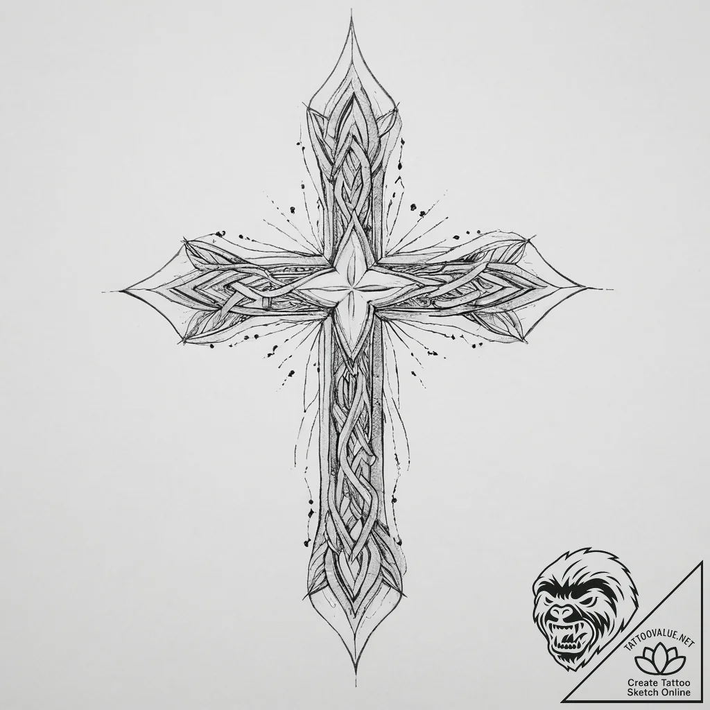 99. tattoo design: a minimalist "bereginya" r... - tattoo sketch (№1753917390_0, 30.07.2025 23:16) — tattoovalue.net