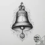Bell, concept art for tattoo, bold outlines,… – tattoo sketch (№1753918608_0, 30.07.2025 23:36) — tattoovalue.net