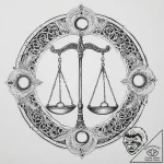 Tattoo sketch libra’s scales where one pan ho… – tattoo sketch (№1753919607_0, 30.07.2025 23:53) — tattoovalue.net