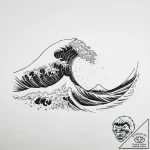 Tattoo sketch a simple, elegant wave, symboli… – tattoo sketch (№1753919806_0, 30.07.2025 23:56) — tattoovalue.net