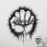 Tattoo sketch a stylized fist punching throug… – tattoo sketch (№1753920005_0, 31.07.2025 00:00) — tattoovalue.net