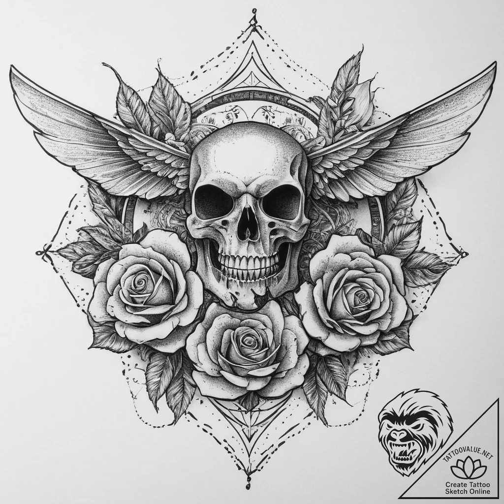 Tattoo sketch a stylized drone, vigilant and... - tattoo sketch (№1753920601_0, 31.07.2025 00:10) — tattoovalue.net