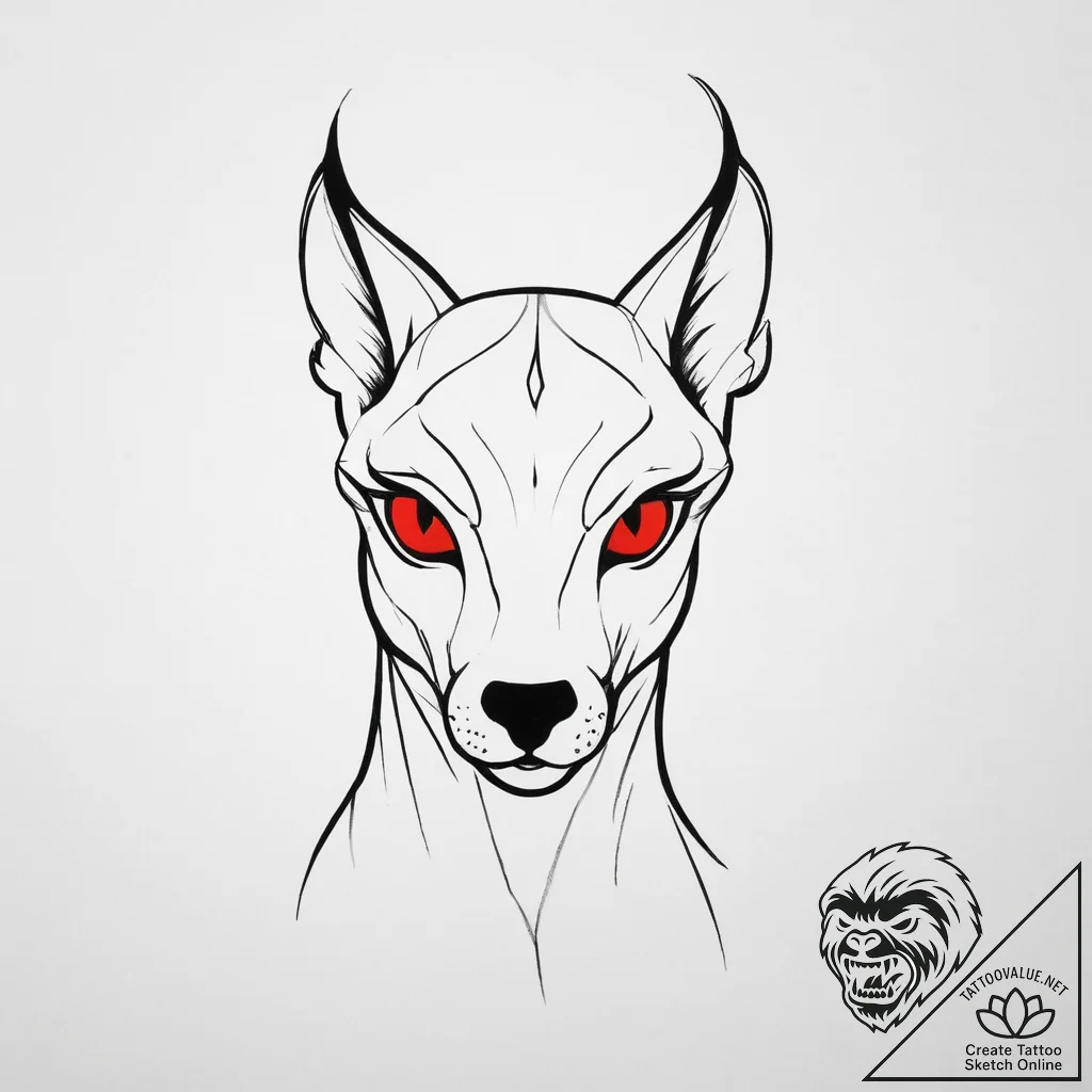 Tattoo sketch a delicate animal silhouette, w... - tattoo sketch (№1753921982_0, 31.07.2025 00:33) — tattoovalue.net