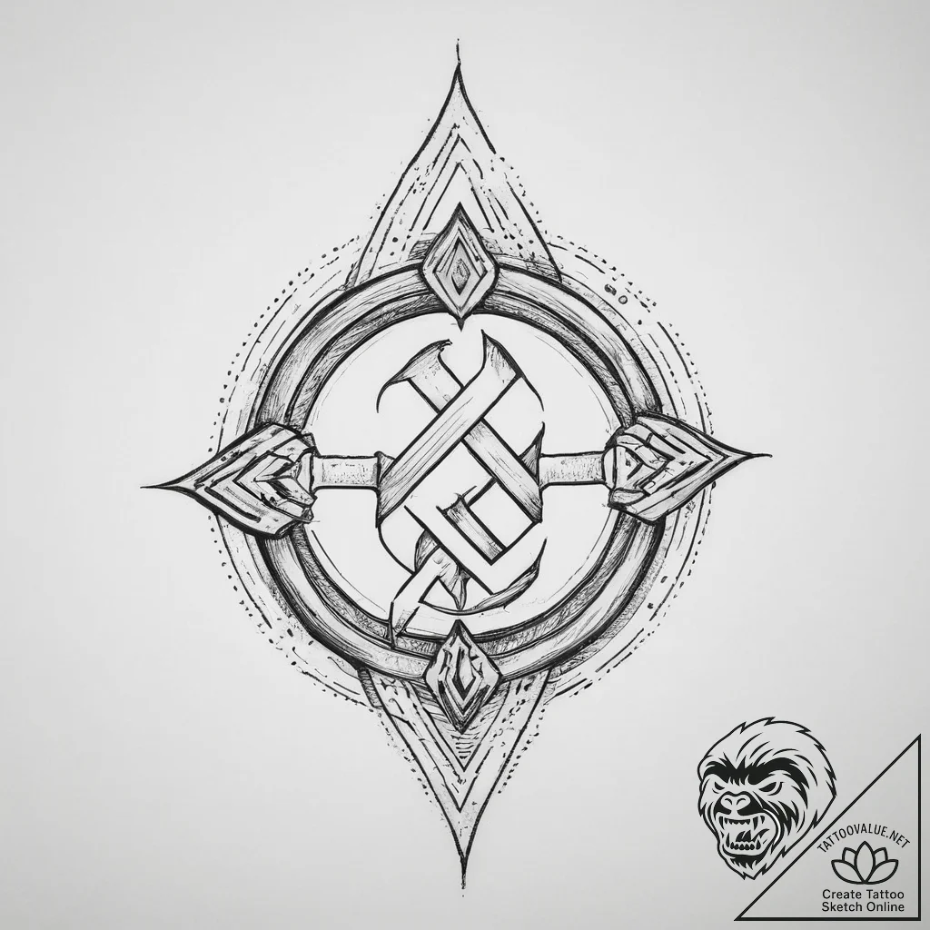 76. tattoo sketch: the rune "sila," depicted... - tattoo sketch (№1753923362_0, 31.07.2025 00:56) — tattoovalue.net