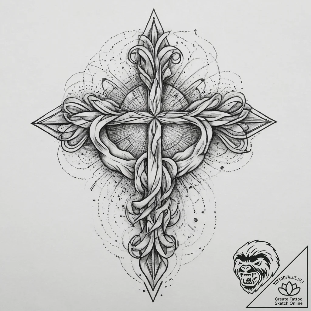 Tattoo sketch an abstract representation of f... - tattoo sketch (№1753923954_0, 31.07.2025 01:05) — tattoovalue.net