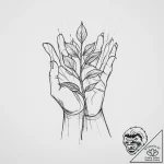 Tattoo sketch a small sapling being watered b… – tattoo sketch (№1753925152_0, 31.07.2025 01:25) — tattoovalue.net