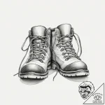 Tattoo sketch a pair of hiking boots, one on… – tattoo sketch (№1753925350_0, 31.07.2025 01:29) — tattoovalue.net
