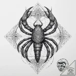 Tattoo design a scorpio scorpion composed of… – tattoo sketch (№1753925739_0, 31.07.2025 01:35) — tattoovalue.net