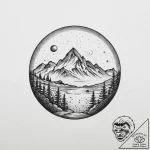 A shot through a crystal ball, showing an inv… – tattoo sketch (№1753925934_0, 31.07.2025 01:38) — tattoovalue.net