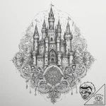 Medieval castle siege, tattoo sketch design,… – tattoo sketch (№1753926333_0, 31.07.2025 01:45) — tattoovalue.net