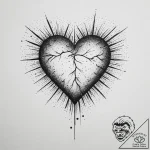 Tattoo design a heart with a subtle “pulse” l… – tattoo sketch (№1753926529_0, 31.07.2025 01:48) — tattoovalue.net