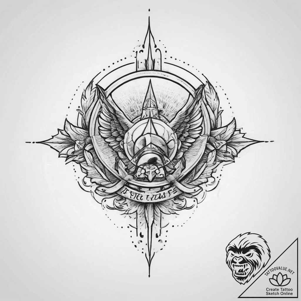 Tattoo design a rough, military-grade fabric... - tattoo sketch (№1753926727_0, 31.07.2025 01:52) — tattoovalue.net