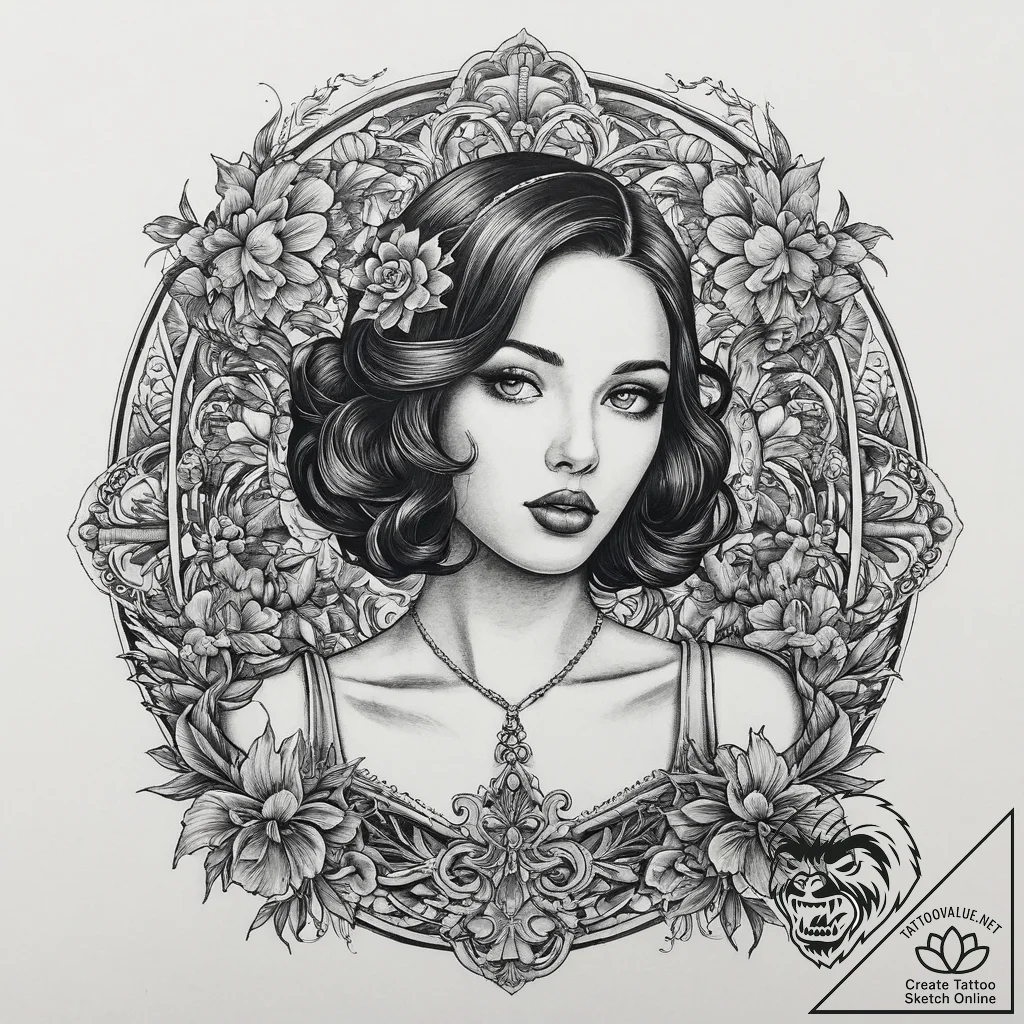 A realistic, 1920s style black and white phot... - tattoo sketch (№1753927312_0, 31.07.2025 02:01) — tattoovalue.net