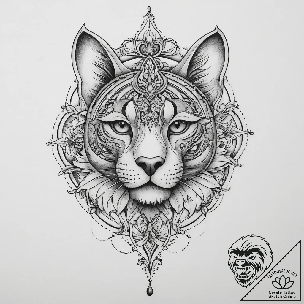 Paw, tattoo line art, soft whip shading, pepp... - tattoo sketch (№1753928295_0, 31.07.2025 02:18) — tattoovalue.net
