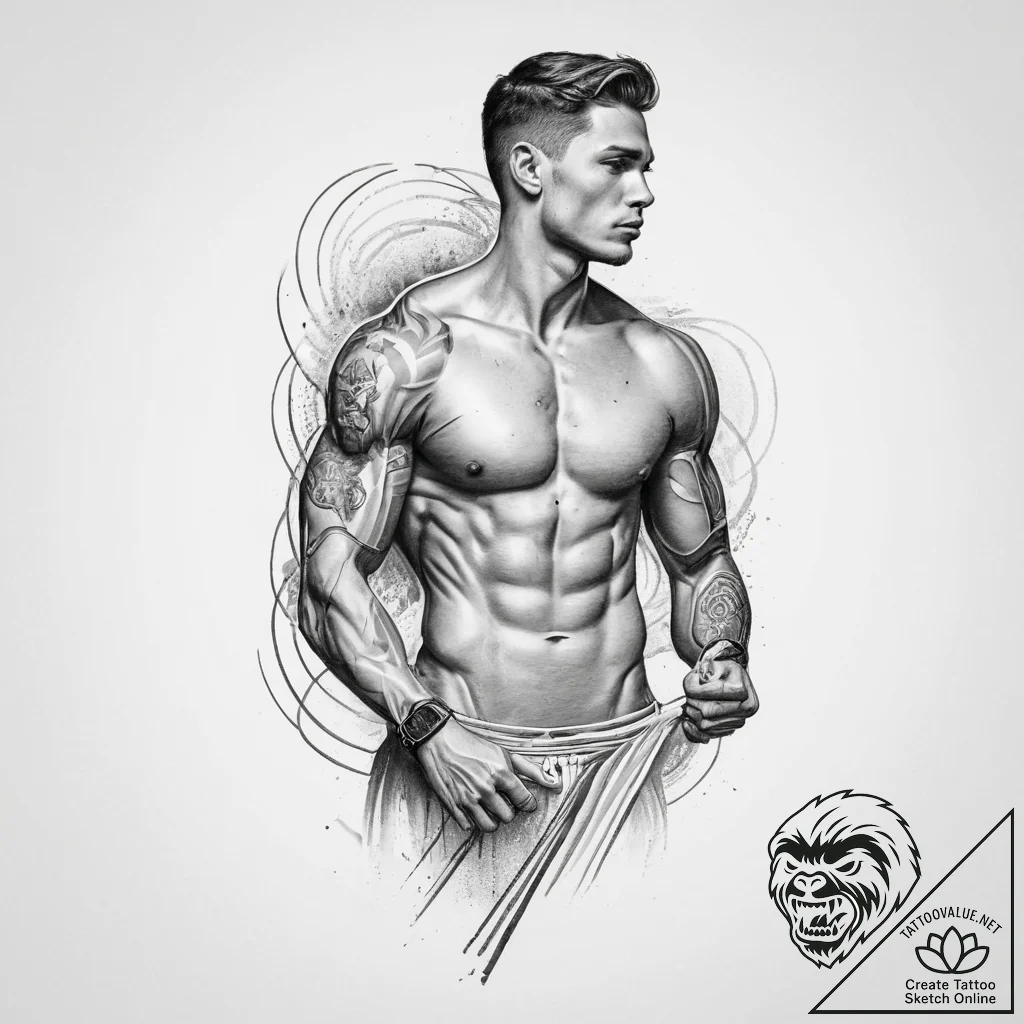 Tattoo design a stylized representation of hu... - tattoo sketch (№1753928687_0, 31.07.2025 02:24) — tattoovalue.net