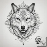 Wolf grin, artistic tattoo sketch, on a clean… – tattoo sketch (№1753929862_0, 31.07.2025 02:44) — tattoovalue.net