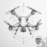 Tattoo sketch a stylized drone, vigilant and… – tattoo sketch (№1753930654_0, 31.07.2025 02:57) — tattoovalue.net